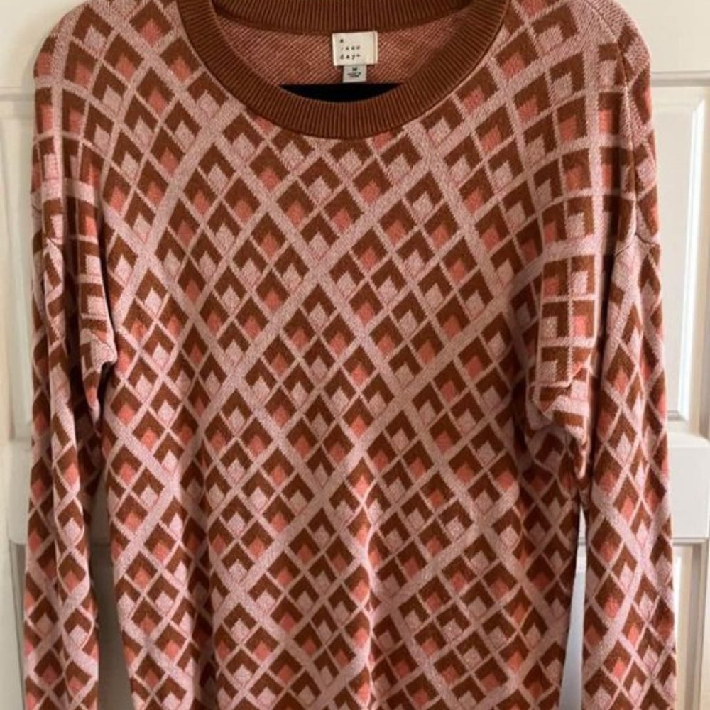 Women's A New Day  Geometric Patterned Sweater (M)